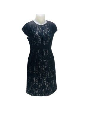 GABBY STYLE Dress Women's Size 8 Lace over Stripes Business Occasion Midi Sheath